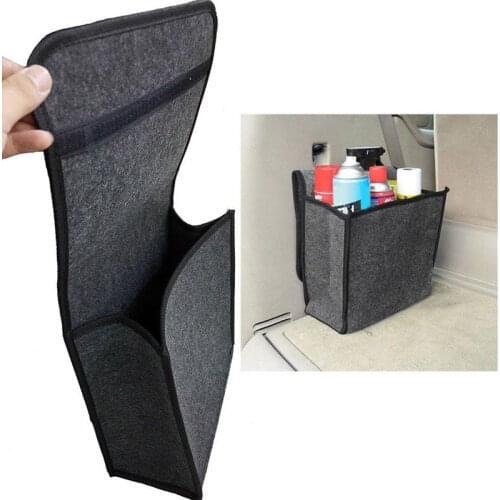 Soft Woolen Felt Car Trunk Organizer 30*16*29cm Car Storage Box Bag Fireproof Stowing Tidying Package Blanket Tool