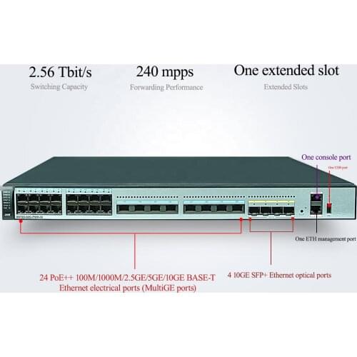 S6720-32C-PWH-SI Network Switch 24*100M/1G/ 2.5G/5G/10G Base-T Ethernet ports 4*10 GE SFP