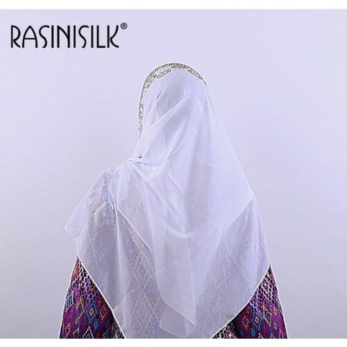 Plain Muslim Hijabs Premium Bubble Chiffon Women Scarves Shawls Headscarf Exquisite Rhinestone Floral Islamic Voile 27.5*67inch