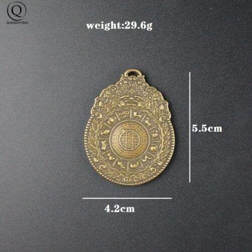 Retro Copper Tibet Buddhism 12 Zodiac Vajra Sign Horoscope Pendant Necklaces Car Keychain Keyring Charms For Luck New Year Gifts