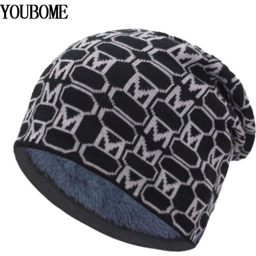 YOUBOME Skullies Beanies Knitted Hat Women Winter Hats For Men Mask Male Hat Baggy Warm Bonnet Gorras Knitting Beanie Hat Caps