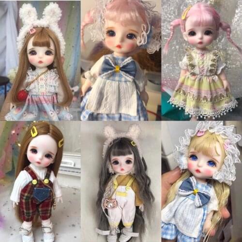Jointed doll BJD Mini hola doll hand make up face doll 17cm selling with clothes