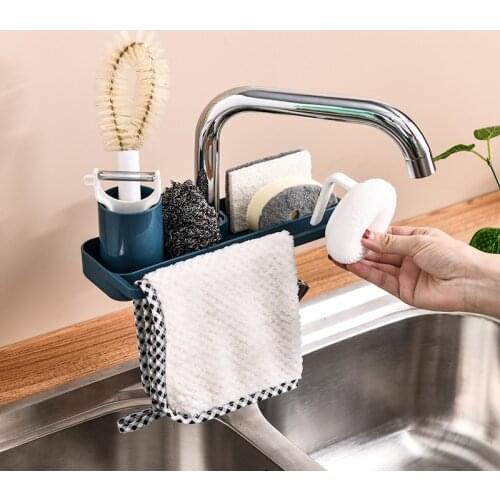 Faucet Rack Sponge Soap Cloth Drain Storage Rack For Kitchen Organizer Holder Cooked Shelf In The Bathroom Drain Rack