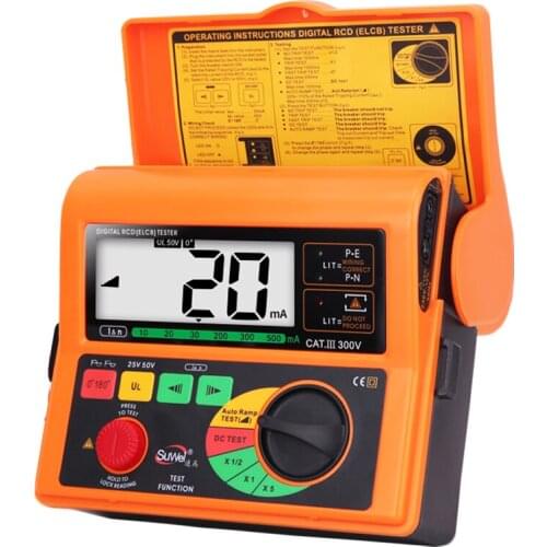Leakage Switch Tester Smart Sensor SW5406 Digital RCD ELCB Tester Leakage Current Test 10/20/30/200/300/500mA