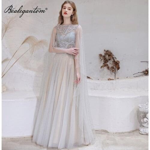 High Quality Prom Dresses Long 2021 Bealegantom New Real Photo A-Line Beading Elegant Formal Evening Party Gown Robe De Soiree