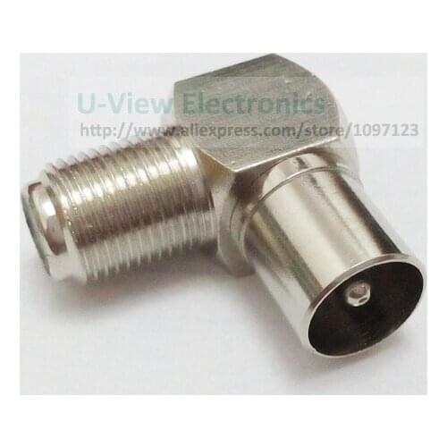 NCHTEK High Quality Copper Right Angled F Female Jack to PAL DVB-T TV Male RF Adapter Connector Plug/Free DHL Shipping/300PCS