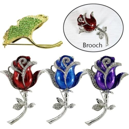 Ladies Brooch 16GB Usb Flash Drive Crystal Flowers Memory Storage Gifts Diamond Rose Leaf Brooch Usb Flash Drive 8GB Pen Drive