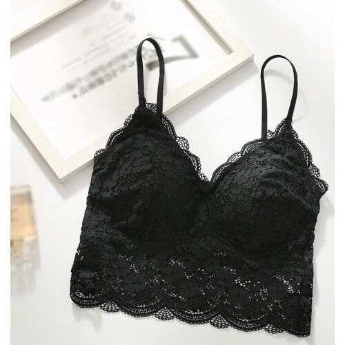 Women Backless Wireless Bras Female Lingeries Lace Floral Bras Removable Chest Pad Bralette Underwear
