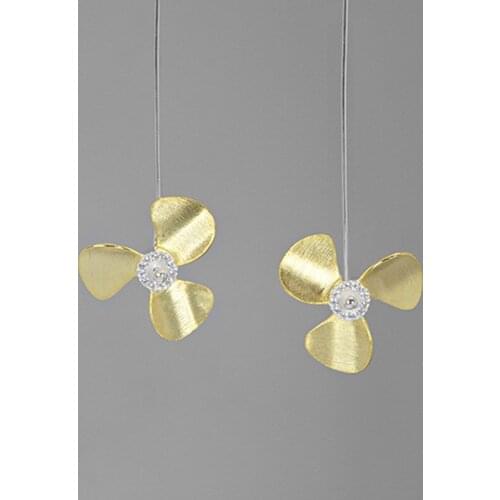 S.EAST SUN 925 Sterling Silver Handmade fan-shaped Zircon Pendant Earrings are suitable for womens party gift jewelry