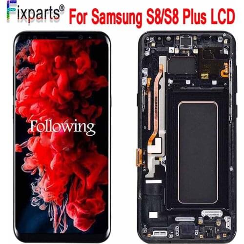 For Samsung S8 Lcd Display Touch Screen Digitizer Assembly For Samsung S8 Plus G950F G950U G950W8 G955F G955W Lcd +Frame