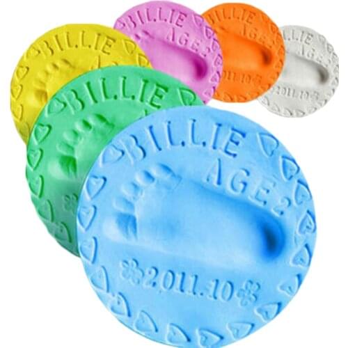 1pcs Safe Non-toxic Baby Footprint Dry Air Soft Clay Infant And Child Growth Record Souvenir Footprint Mud Multicolor Optional