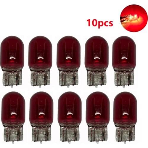 10pcs 7443 red W21/5W LED Tail lights Car Brake Light Backup Lamp DRL T20 7440 W21W Halogen Bulb Turn Signal Lamp 12V