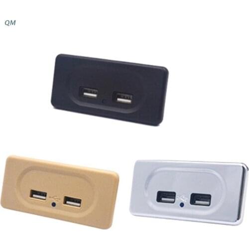13MF Portable Car Charger Socket Adapter Outlet USB Fast Charge Dual Ports for RV Bus