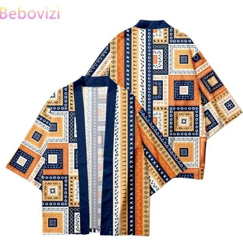 2021 Plus Size XXS-6XL Geometry Japanese Streetwear Cardigan Women Men Harajuku Haori Samurai Cosplay Kimono Top Yukata Clothes