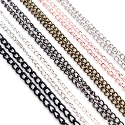 5pcs/Lot 4*3mm Length 70CM 6 Colors Plated With Lobster Clasp Necklace Connector For Charms Cameo Cabochon Base and Tray