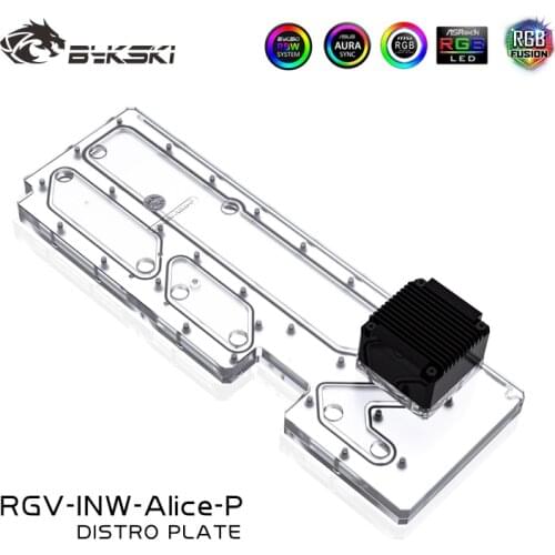 BYKSKI Acrylic Tank use for IN WIN Alice Computer Case / 3PIN 5V D-RGB / Combo DDC Pump Cool Water Channel Solution