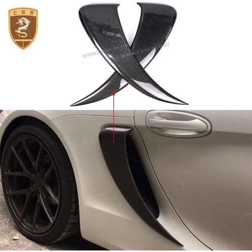 For Porsche Cayman 981 GT4 Style Side Carbon Fiber Air Vent Intake Scoop Cover Car Accessories
