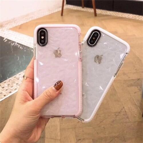 Luxury Transparent Soft Silicone Phone Case For iPhone 11 Pro XS MAX X XR 8 7 6 6S Plus Glitter Diamond Texture Cover