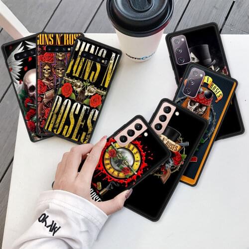 Case For Samsung Galaxy S20 FE S10 Lite S21 Ultra S9 Plus Soft Cover Phone Coque S8 S10e S7 Funda Guns N Roses Skull