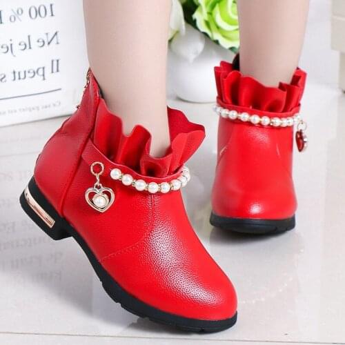 Childrens Shoes Girls Boots Autumn and Winter 2019 New Princess Boots Bow Plus Velvet Warm Cotton Kids Snow Boots Girls Shoes