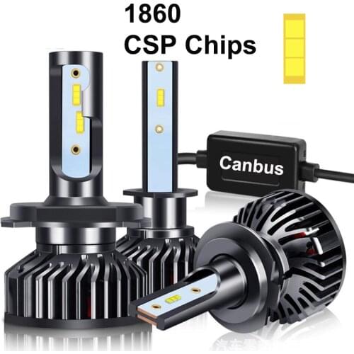 F2 Upgrade Canbus No Error F7 Car Headlights Bulb LED H4 H1 H3 H11 H13 H27 9005 9006 10000Lm 1860 CHIPS 6500K Fog Light