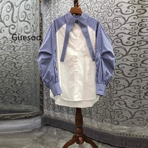 Блузки в клетку Guesod China At AliExpress