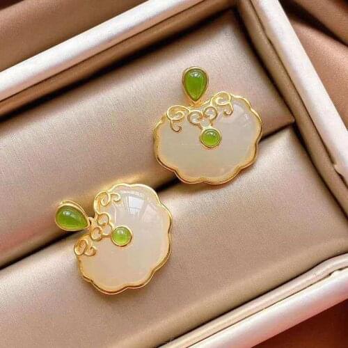 Natural Hetian Jade White Jade Jasper Ruyi Pendant Lucky S925 Sterling Silver Inlaid Gift for Gift Ornament Women