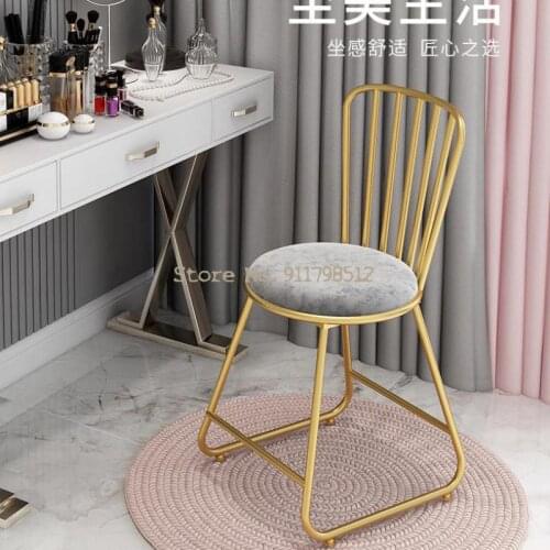 Ins nordic princess makeup dressing stool manicure chair modern minimalist bedroom net red cute girl back chair
