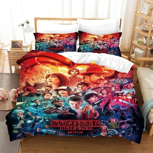 Stranger Things 3D Bedding Set Print Duvet Cover Set with Pillowcase Home Textile Single/Double Queen King Size Bed Linen Set
