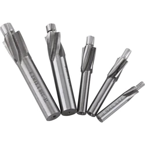 5Pcs Countersunk End Mill Cutter Slot Drill Bits M3/M4/M5/M6/M8 4 Flutes HSS Countersunk Milling Cutter Woodworking Router Bit