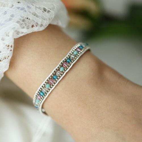 F447 Han Zhishang European and American Cross-Border Creative Retro Simple Bohemian Style Color Slidable Bracelet