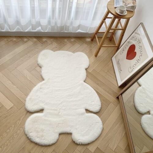 Cartoon Bear Rug Soft Carpet Living Room Bedroom Antiskid Mat Fluffy Floor Carpets Decor Rugs Chair Cushion Children Doormat
