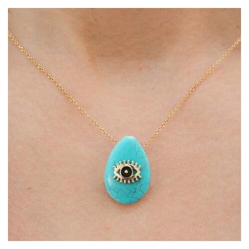 Boho 2021 New Style turquoise jewelry evil eye Pendant Necklace Handmade Bead Necklaces For Friends Unique Gift bizuteria damsk