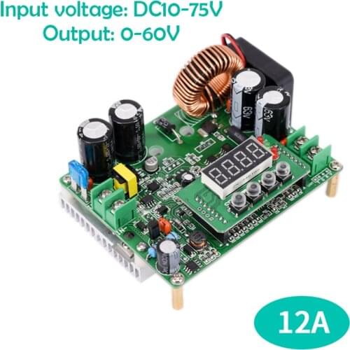 Adjustable Digital Display 12A High-Power DC Buck Module 60V Power Supply CNC 24V Converter Host Computer Communication