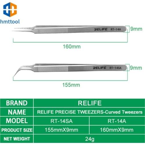 RT-14A/RT-14SA Mobile Phone Repair Tweezers Anti-static/slip Clip High Toughness Precision Fine Tip Plus Chip Repair