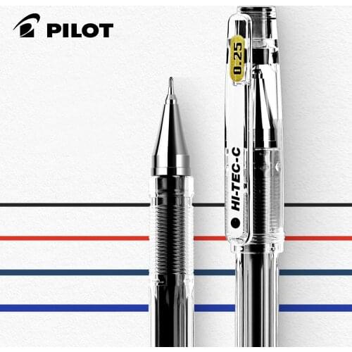 6/12pcs Pilot Syringe Type Gel Pen BLLH-20C5 /4/3 Fine HI-TEC-C Gel Ball Pen 0.5/0.3/0.4mm Simple Office Black Pen for Students