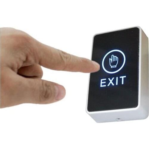 50pcs touch exit button Senior acrylic panel NO/NC/COM output blue back light electric box cassette