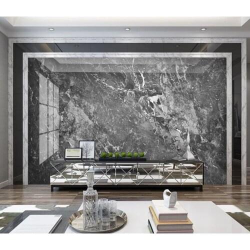 Grey Marble Wallpaper for Hallywall Living Room Photo Contact Wall Paper HD Printed Abstract Murals Paper Wall Decor Custom