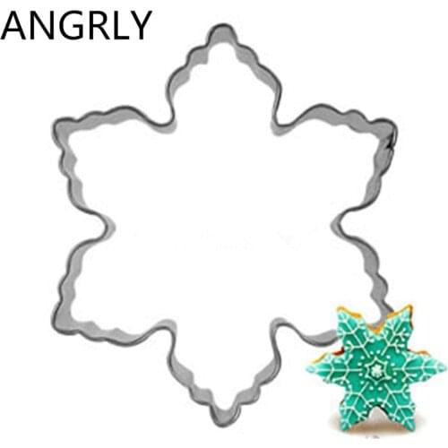 Snowflake Christmas Cookie Tools Cutter Mould Biscuit Press Icing Set Stamp Mold Stainless Steel Cake Decorating Tools Kitchen