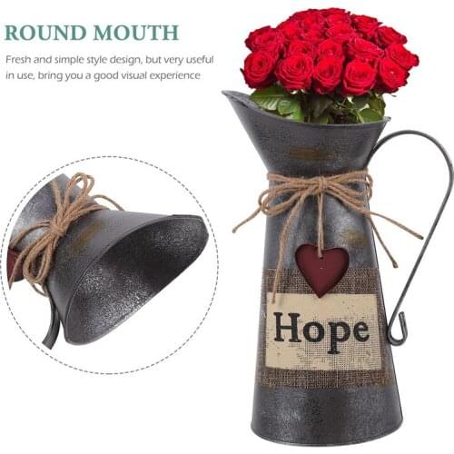 Vintage Iron Planting Flower Bucket Pots Arrangement Plant Container Flower Pot Head Vases Home Garden Decoration