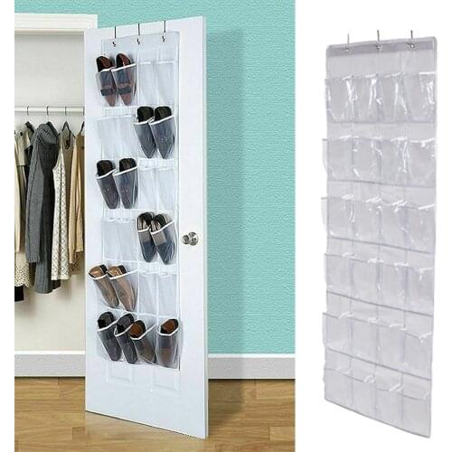 Storage Bag Non-woven Door Shoe Organizer 24 Pocket Dust-proof Door Hanging Storage Rack