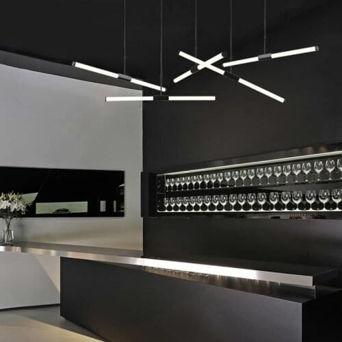 Strip led chandelier designer creative personality Nordic style hall business tooling art restaurant clothing store