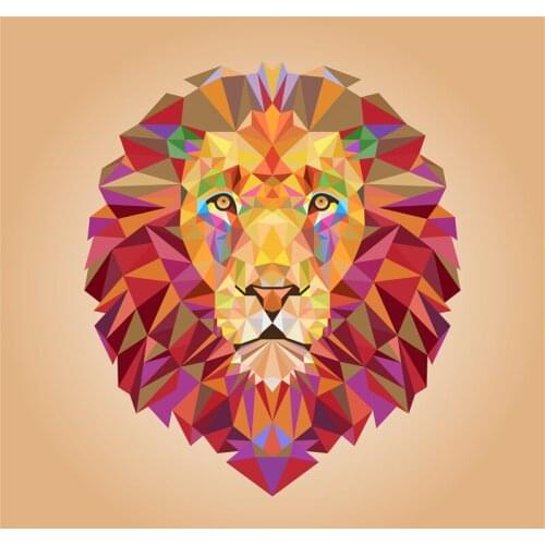 Triangle Bear Lion deer Canvas Art Print Painting Poster, Wall Pictures for Home Decoration, Home Decor