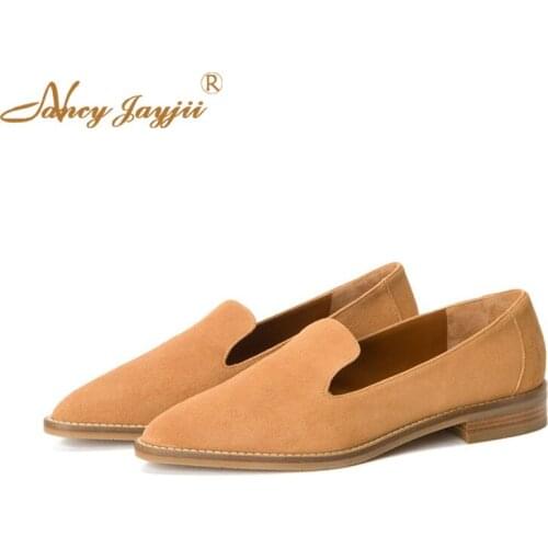 Flock Women Ladies Adult Female Flats Shoes Solid Slip-On Round Toe Basic Party Fashion Leisure Elegant Mature Nancyjayjii 2019