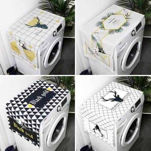 Waterproof Dust Cover Cloth Belt Storage Washing Machine Cover Cloth Refrigerator Cover Cloth Home Decoration