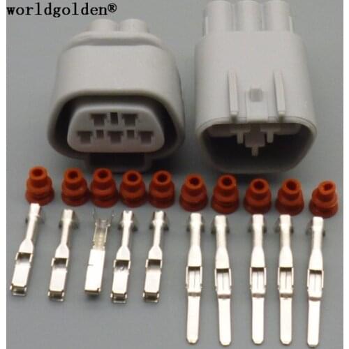 Worldgolden 5 Pin Way Male Or Female TS Waterproof Socket Electric Wiper Motor Connector Plug 6189-0504 6188-0327