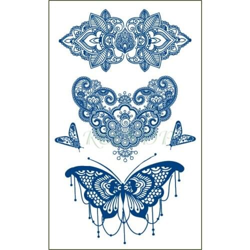 Waterproof Temporary Juice Tattoo Sticker Butterfly Flower Lasting Tattoos Flash Tatoo Fake Tatto Art for Men Women
