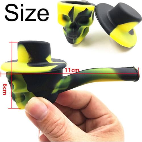 Top Quality Portable Silicone Tobacco Smoking Pipes Fashion Coloful Design Skull Smoke Pipe Small Tobacco With Caps Bowl