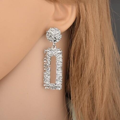 2020 Big Rectangle Earrings for Women Hanging Earrings Personality Statement Trendy Fashion Modern Female Jewelry Party