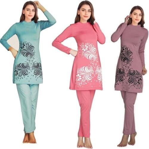Women‘s Muslim Swimsuit Islamic Swim Wear Ladies Swimwear Arab Islam Print Beach Wear Modest Islamic Hijab Swimming Shorts Pants